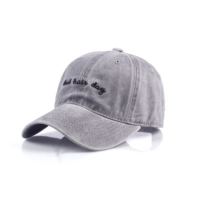 Bad Hair Day Cap Washed Baseball Cap Women Men Hat Cap Casual Snapback Letter Dad Hat Summer Cotton Adjustable Bone Male - Free Shipping - aurelia-clothing-8955