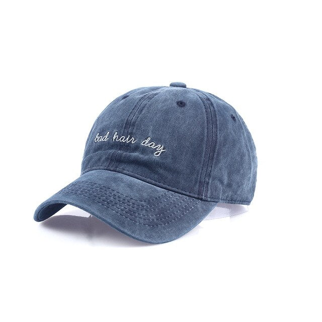 Bad Hair Day Cap Washed Baseball Cap Women Men Hat Cap Casual Snapback Letter Dad Hat Summer Cotton Adjustable Bone Male - Free Shipping - aurelia-clothing-8955