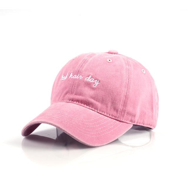 Bad Hair Day Cap Washed Baseball Cap Women Men Hat Cap Casual Snapback Letter Dad Hat Summer Cotton Adjustable Bone Male - Free Shipping - aurelia-clothing-8955