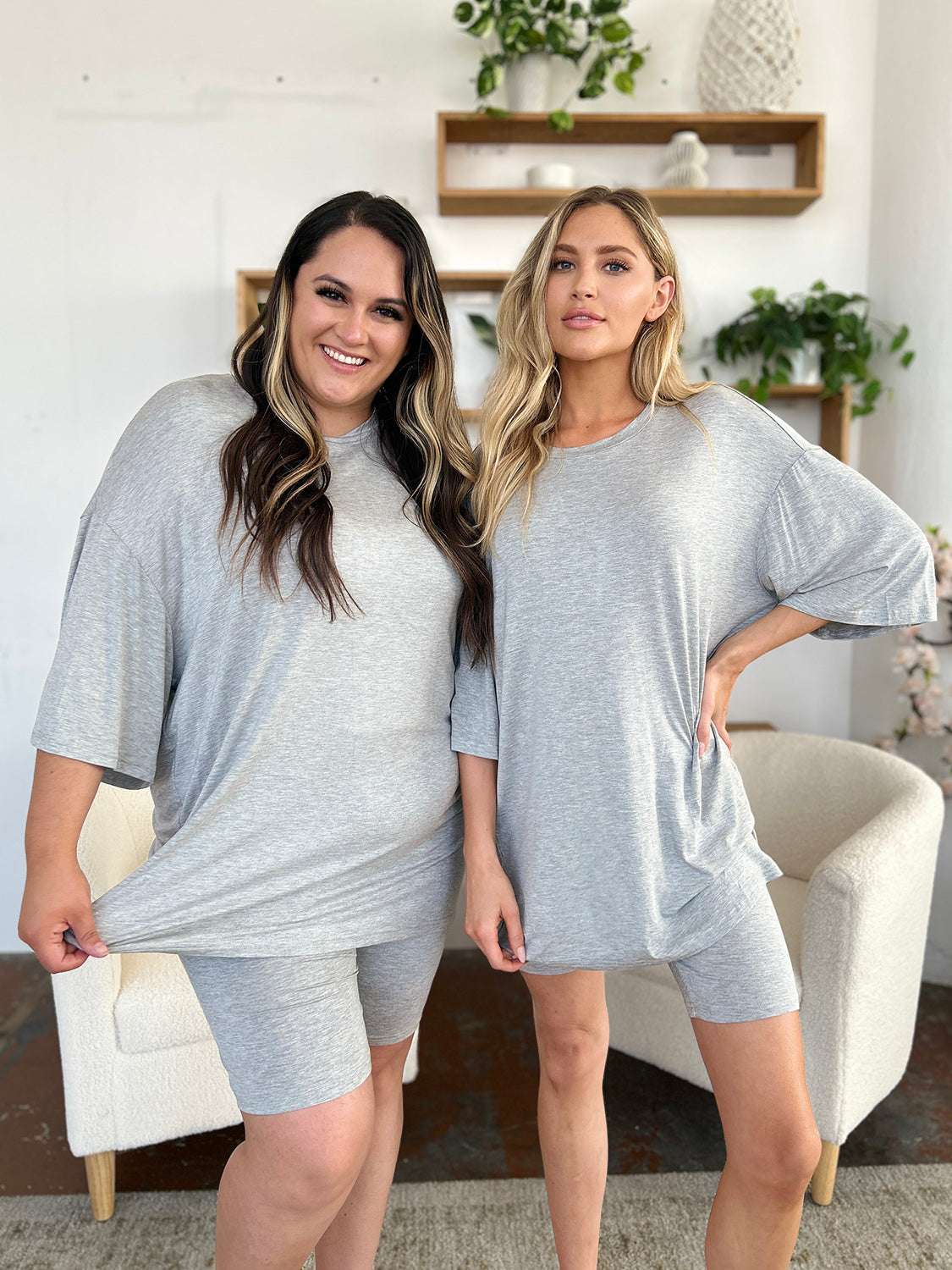 Basic Bae Bamboo Full Size Round Neck Drop Shoulder T-Shirt and Shorts Set - Free Shipping - aurelia-clothing-8955