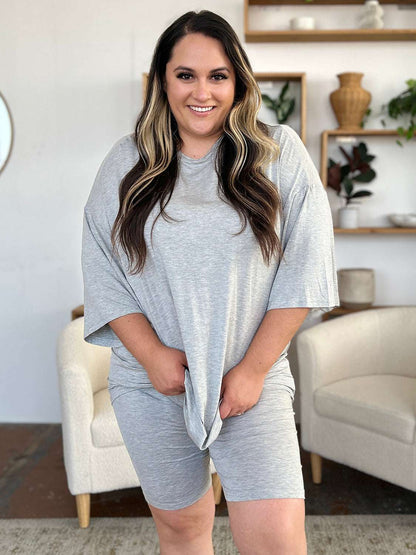 Basic Bae Bamboo Full Size Round Neck Drop Shoulder T-Shirt and Shorts Set - Free Shipping - aurelia-clothing-8955