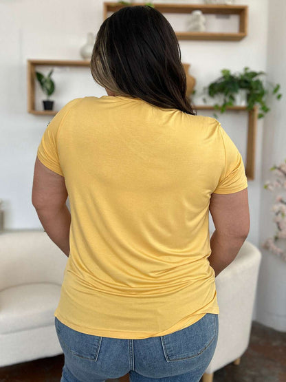 Basic Bae Bamboo Full Size V-Neck High-Low T-Shirt - Free Shipping - aurelia-clothing-8955