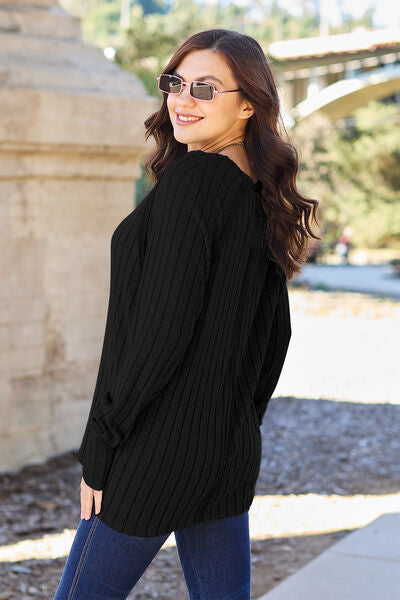 Basic Bae Full Size Ribbed Round Neck Long Sleeve Knit Top - aurelia-clothing-8955