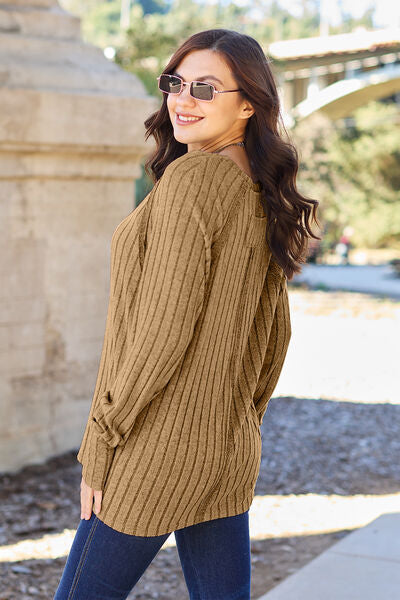Basic Bae Full Size Ribbed Round Neck Long Sleeve Knit Top - aurelia-clothing-8955
