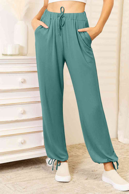 Basic Bae Full Size Soft Rayon Drawstring Waist Pants with Pockets - aurelia-clothing-8955