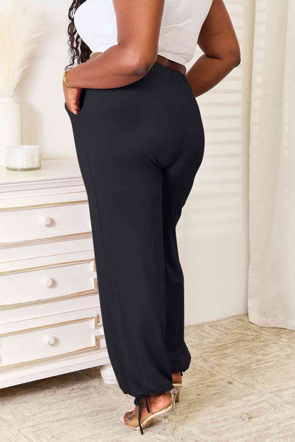 Basic Bae Full Size Soft Rayon Drawstring Waist Pants with Pockets - aurelia-clothing-8955