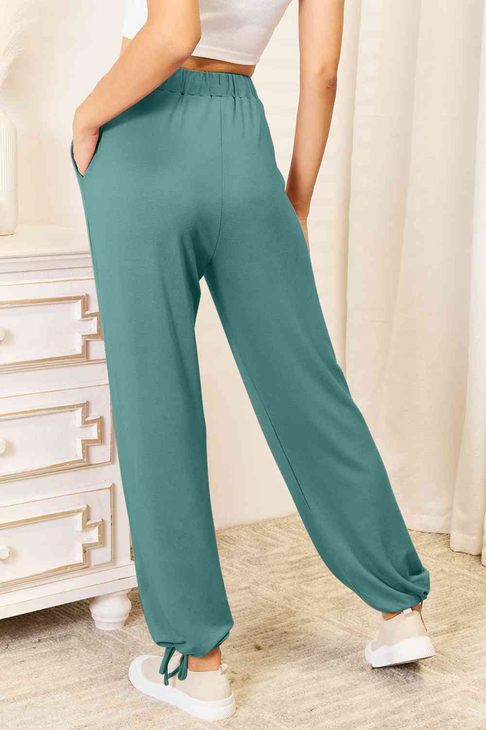 Basic Bae Full Size Soft Rayon Drawstring Waist Pants with Pockets - aurelia-clothing-8955