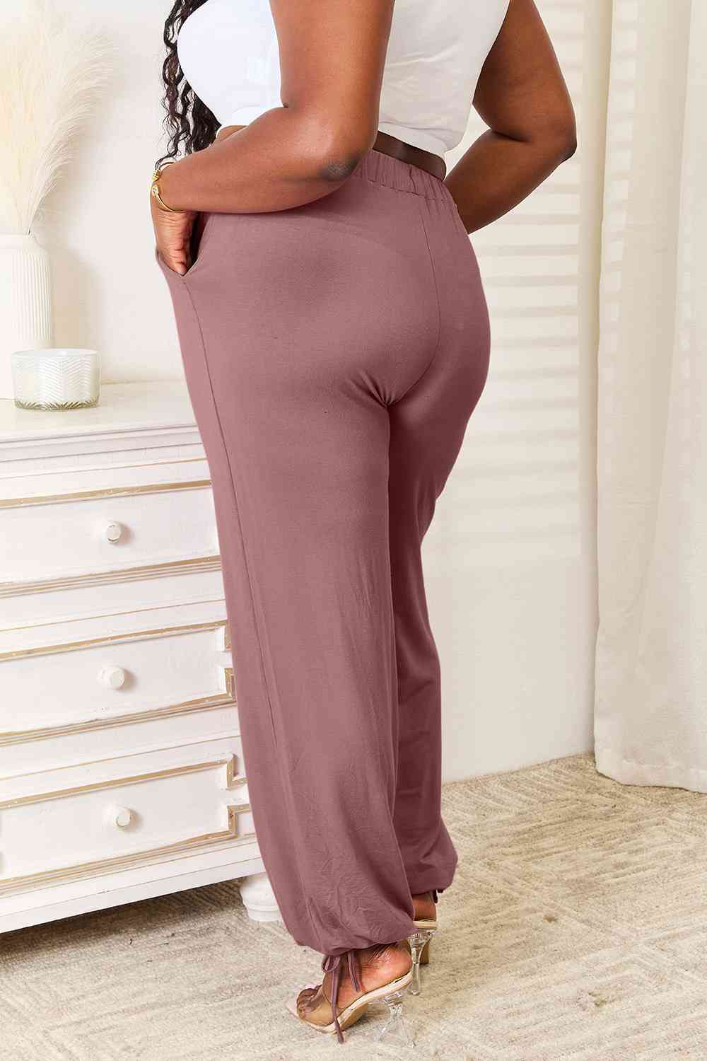 Basic Bae Full Size Soft Rayon Drawstring Waist Pants with Pockets - aurelia-clothing-8955
