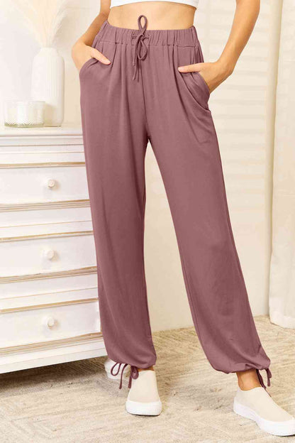 Basic Bae Full Size Soft Rayon Drawstring Waist Pants with Pockets - aurelia-clothing-8955