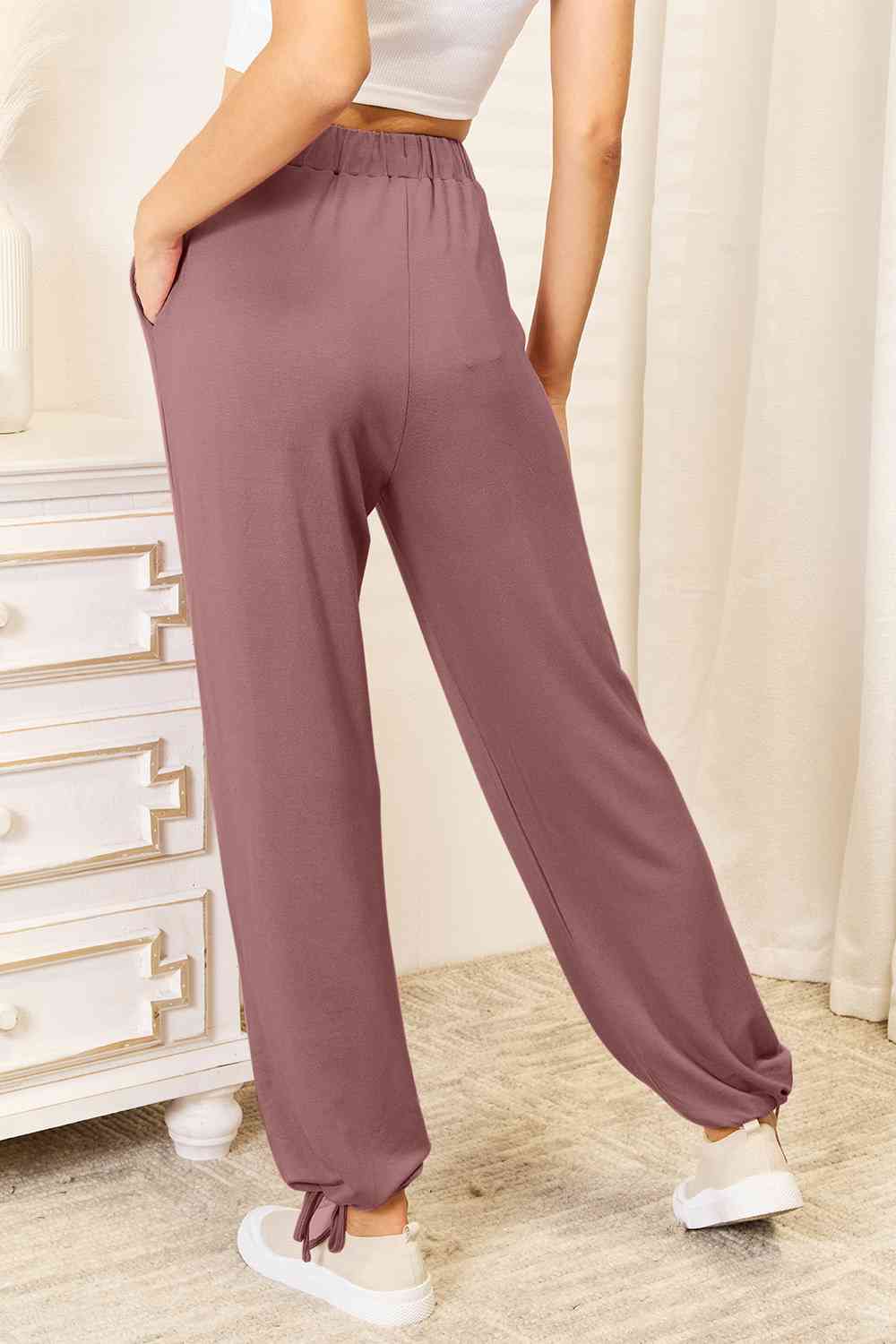 Basic Bae Full Size Soft Rayon Drawstring Waist Pants with Pockets - aurelia-clothing-8955