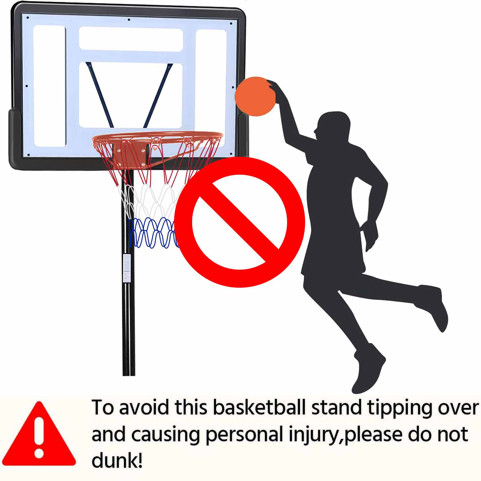 Basketball Hoop Outdoor 5.2 Ft to 6.8Ft Adjustable Basketball Goal with 32 - Free Shipping - aurelia-clothing-8955