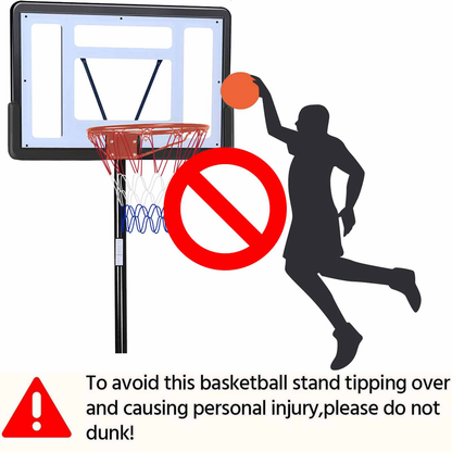 Basketball Hoop Outdoor 5.2 Ft to 6.8Ft Adjustable Basketball Goal with 32 - Free Shipping - aurelia-clothing-8955