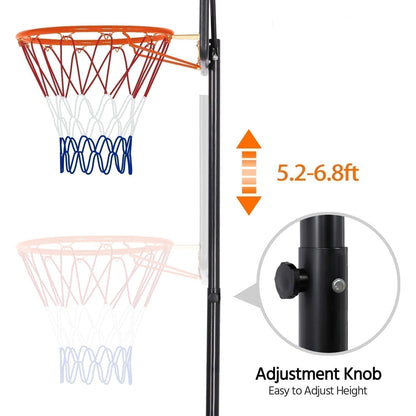Basketball Hoop Outdoor 5.2 Ft to 6.8Ft Adjustable Basketball Goal with 32 - Free Shipping - aurelia-clothing-8955