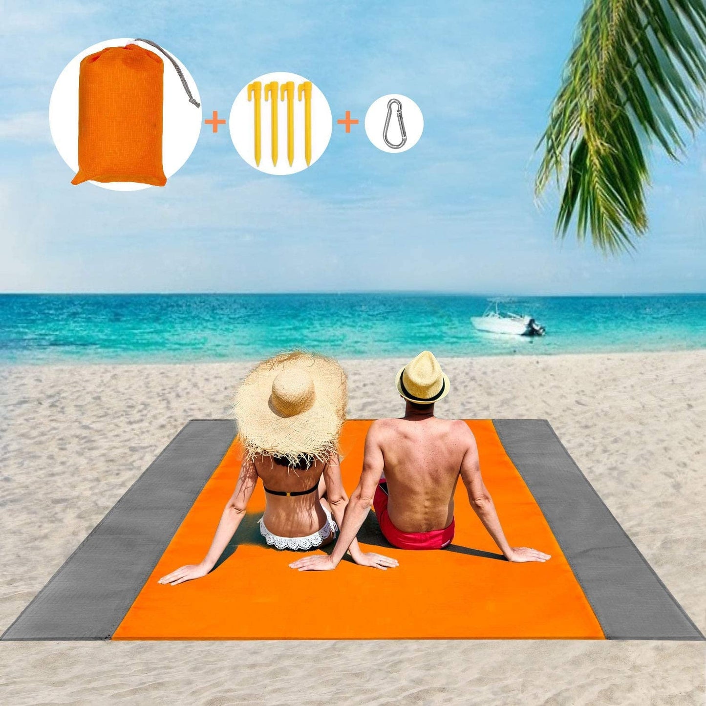 Beach Mat Picnic Blanket, Extra Large 200 x 200cm Beach blanket Waterproof Sandproof Water Resistant Picnic Blanket  Camping - Free Shipping - aurelia-clothing-8955