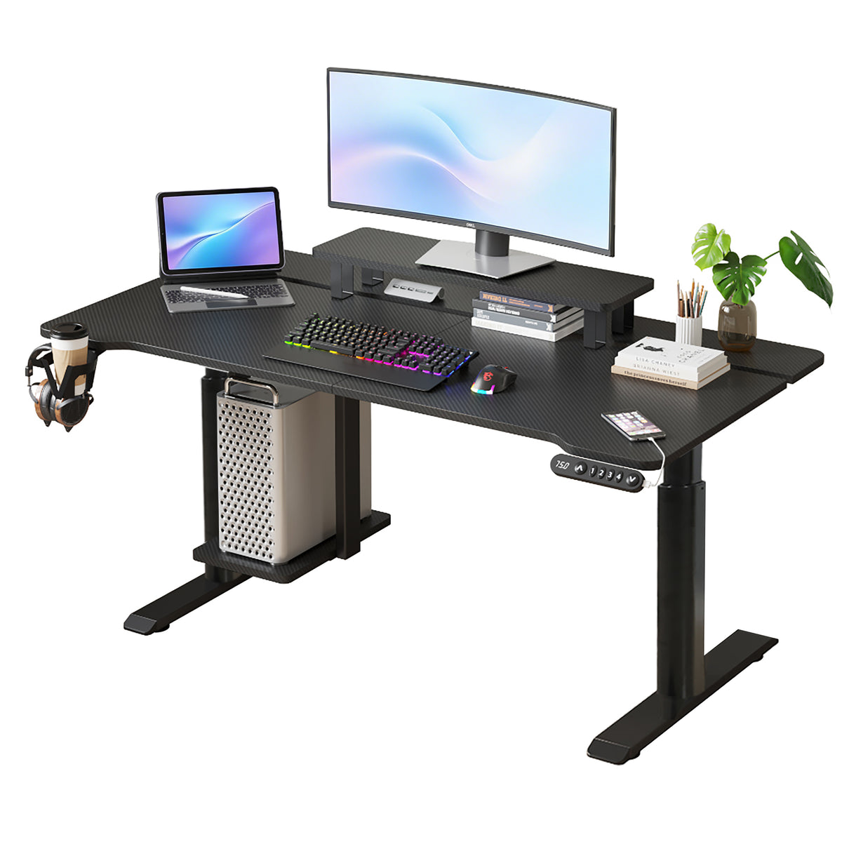 Black Dual Motor Height Adjustable Electric Standing Desk-Free Shipping - aurelia-clothing-8955