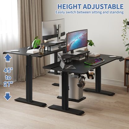Black Dual Motor Height Adjustable Electric Standing Desk-Free Shipping - aurelia-clothing-8955