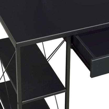 Black Office Desk with Open Shelves and Hutch - Free Shipping - aurelia-clothing-8955