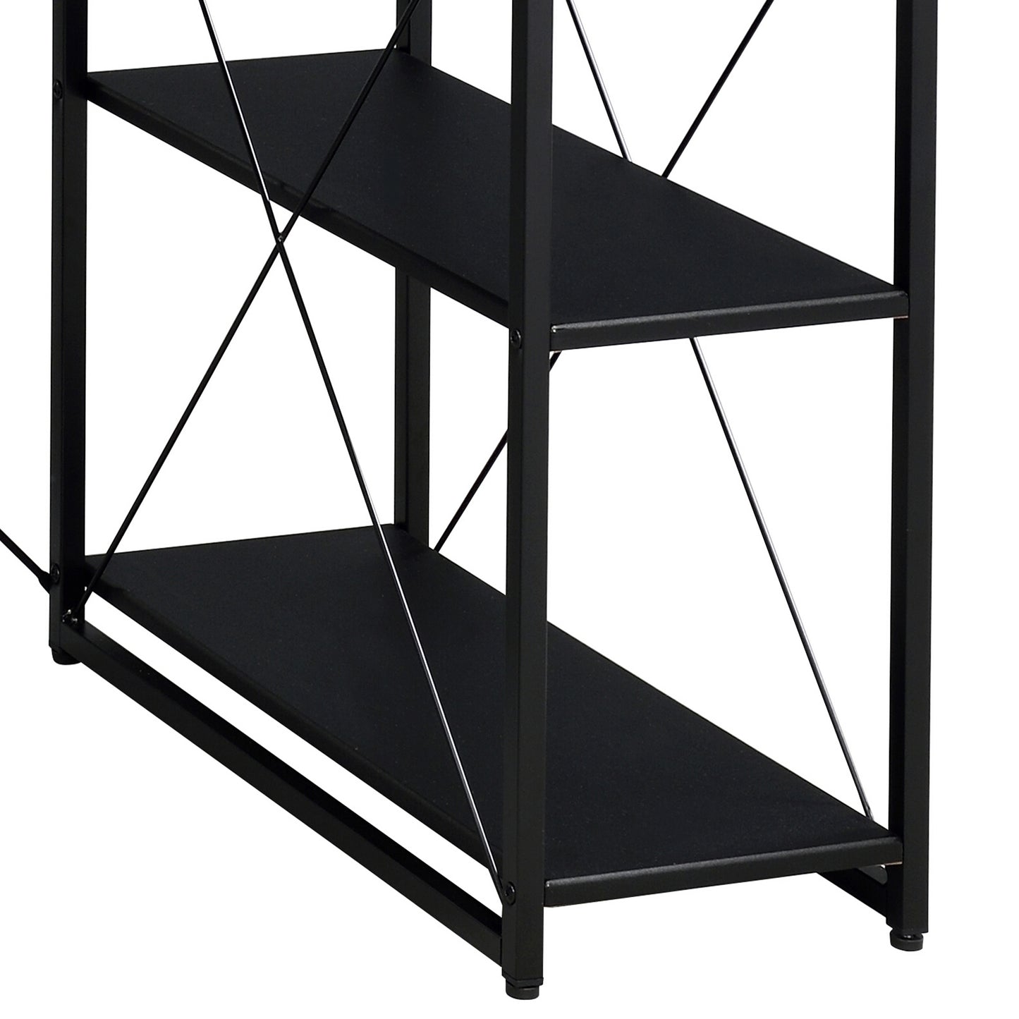 Black Office Desk with Open Shelves and Hutch - Free Shipping - aurelia-clothing-8955