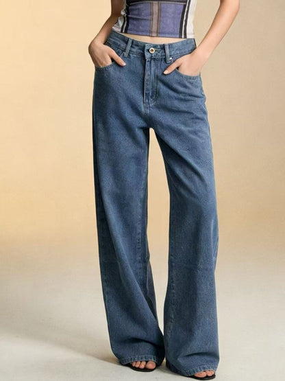 Bow Back Wide Leg Jeans-Free Shipping - aurelia-clothing-8955
