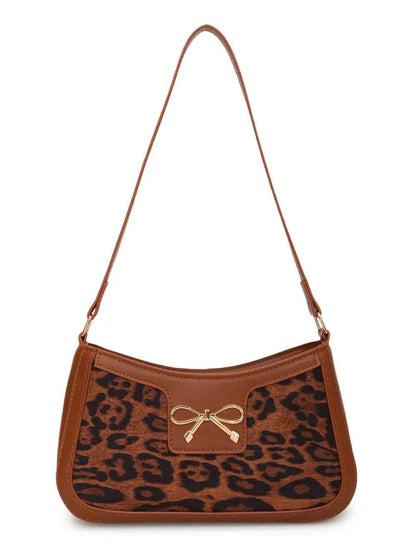 Bow Leopard PU Leather Handbag-Free Shipping - aurelia-clothing-8955