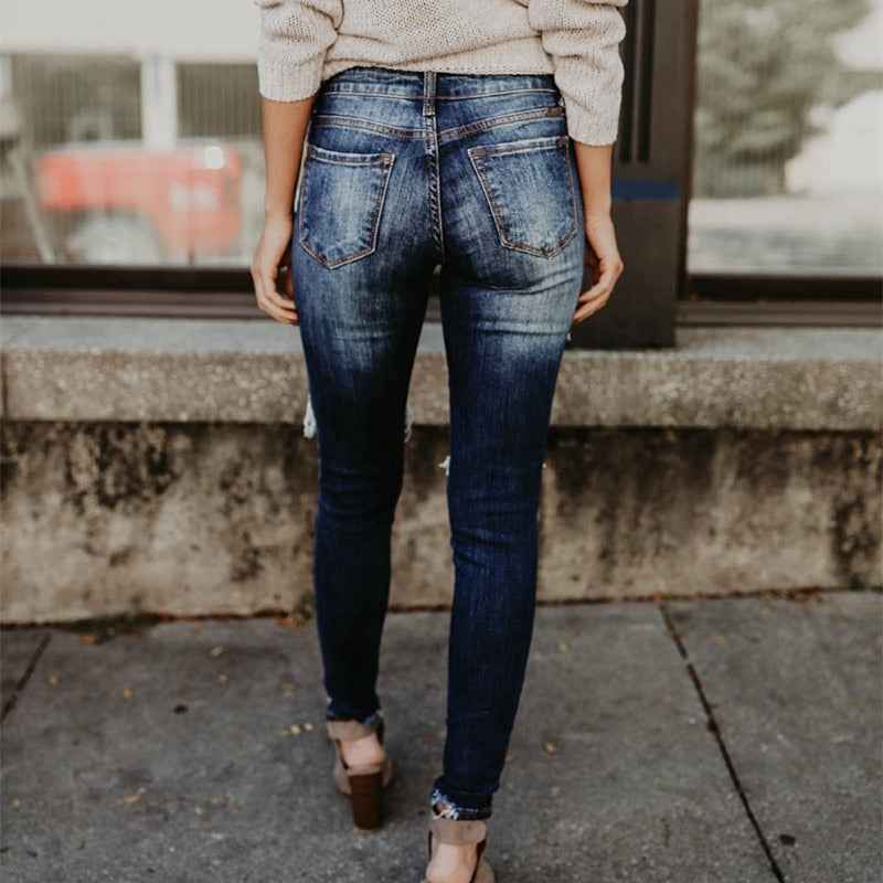 Boyfriend Hole Ripped Jeans Pants Cool Denim Vintage skinny push up womens jeans High Waist Casual ladies jeans Slim mom jeans - aurelia-clothing-8955