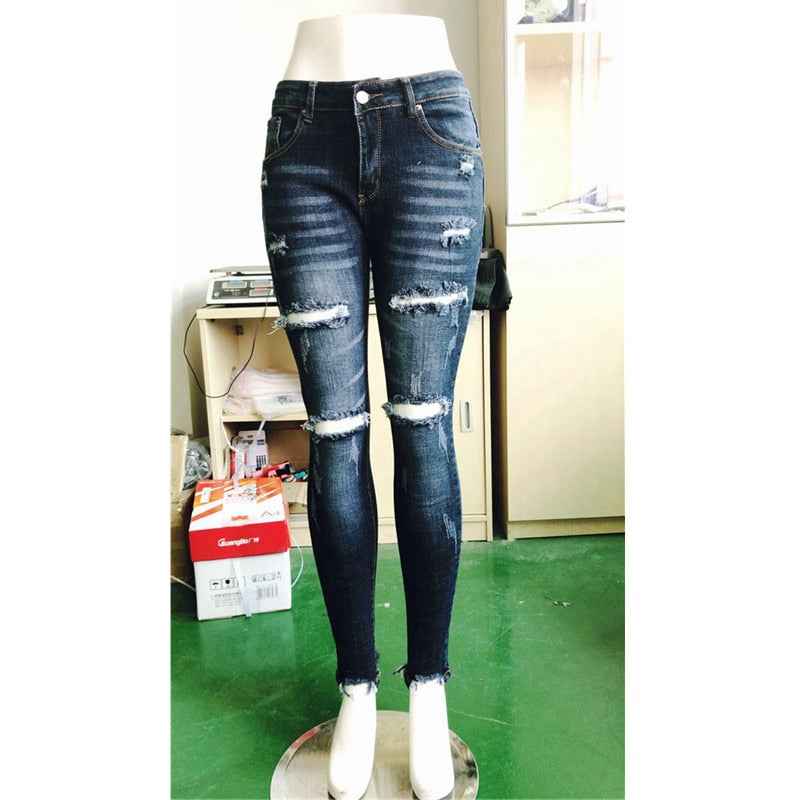 Boyfriend Hole Ripped Jeans Pants Cool Denim Vintage skinny push up womens jeans High Waist Casual ladies jeans Slim mom jeans - aurelia-clothing-8955