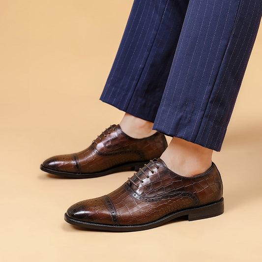 Business fashion oxford formal leather soft walking style dress shoes - Free Shipping - aurelia-clothing-8955