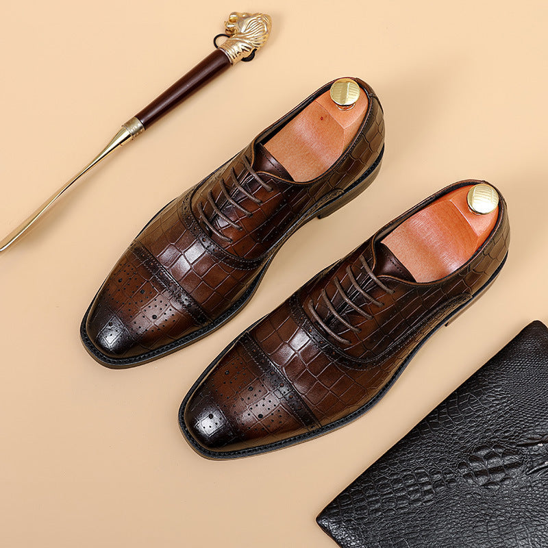 Business fashion oxford formal leather soft walking style dress shoes - Free Shipping - aurelia-clothing-8955