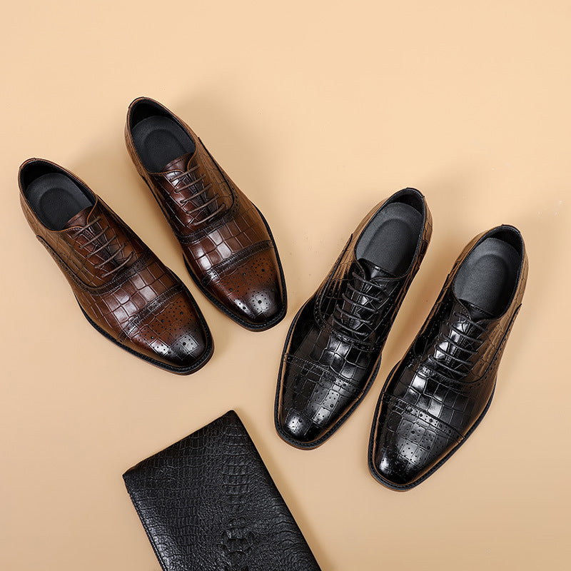 Business fashion oxford formal leather soft walking style dress shoes - Free Shipping - aurelia-clothing-8955