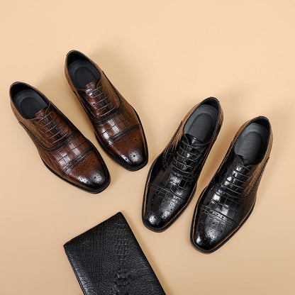 Business fashion oxford formal leather soft walking style dress shoes - Free Shipping - aurelia-clothing-8955