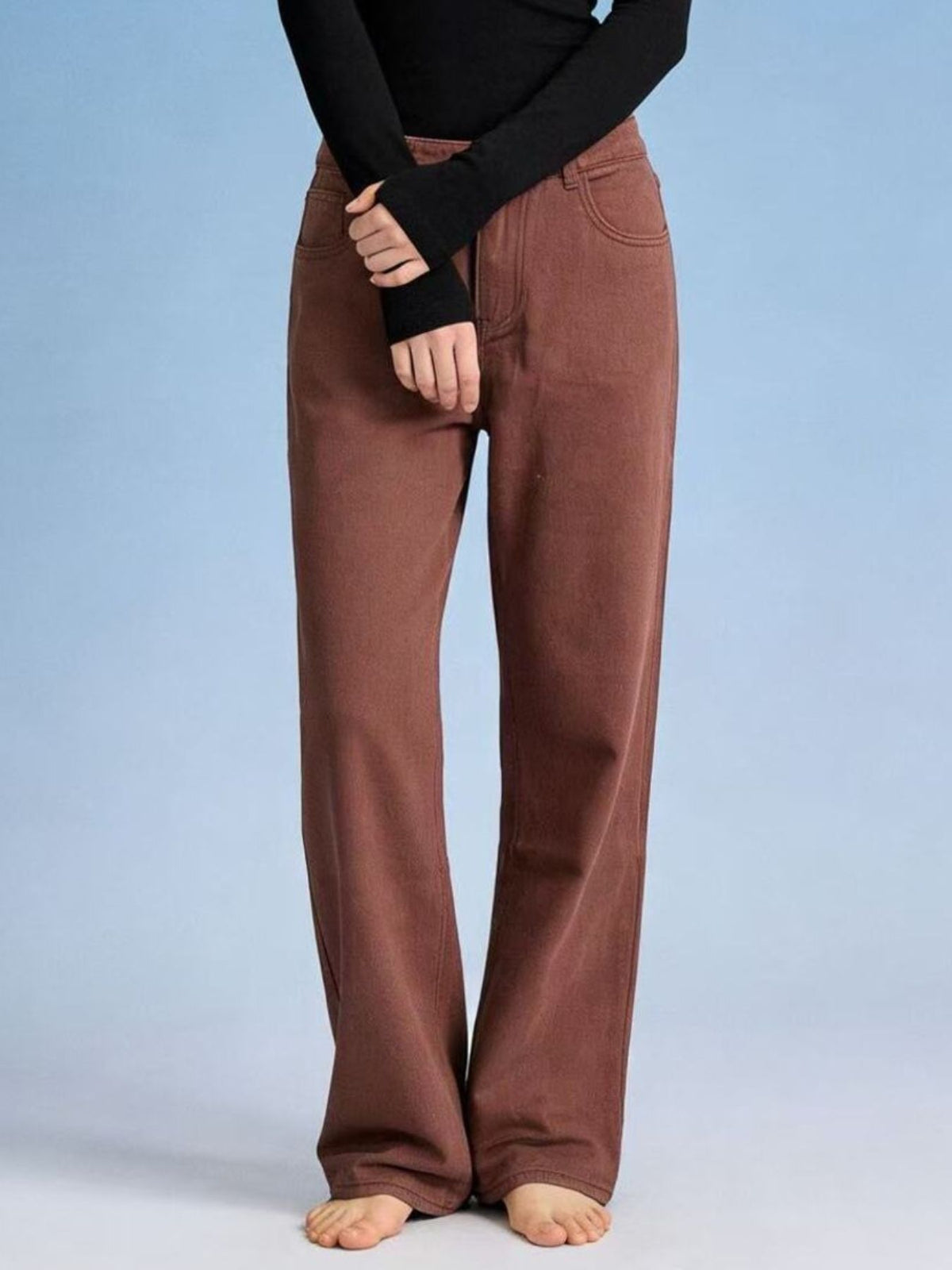 Butterfly Back Wide Leg Jeans-Free Shipping - aurelia-clothing-8955