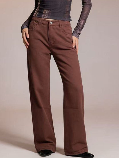 Butterfly Back Wide Leg Jeans-Free Shipping - aurelia-clothing-8955