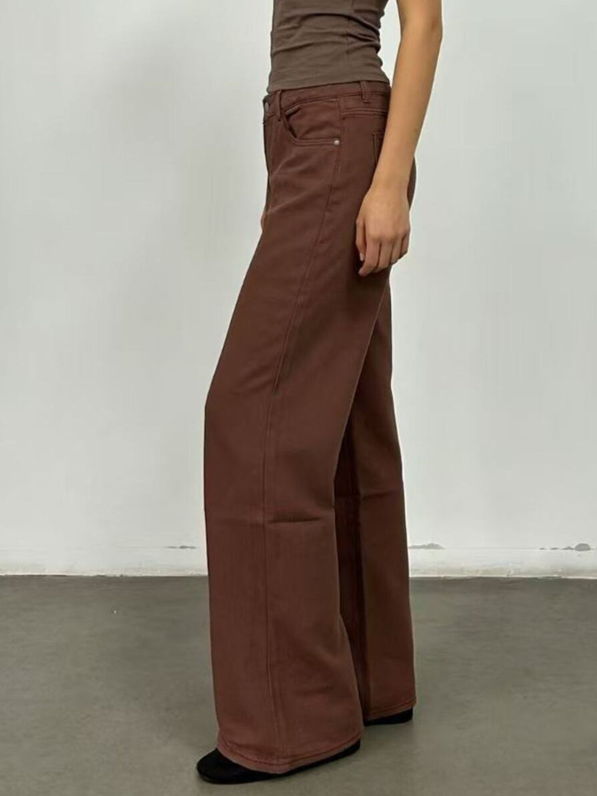 Butterfly Back Wide Leg Jeans-Free Shipping - aurelia-clothing-8955