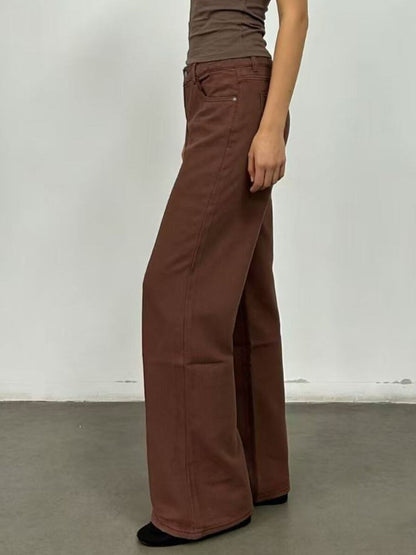 Butterfly Back Wide Leg Jeans-Free Shipping - aurelia-clothing-8955