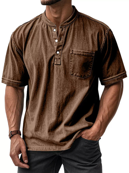Button Detail Short Sleeve Top Plus Size-Free Shipping - aurelia-clothing-8955