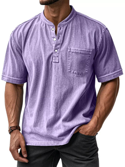 Button Detail Short Sleeve Top Plus Size-Free Shipping - aurelia-clothing-8955