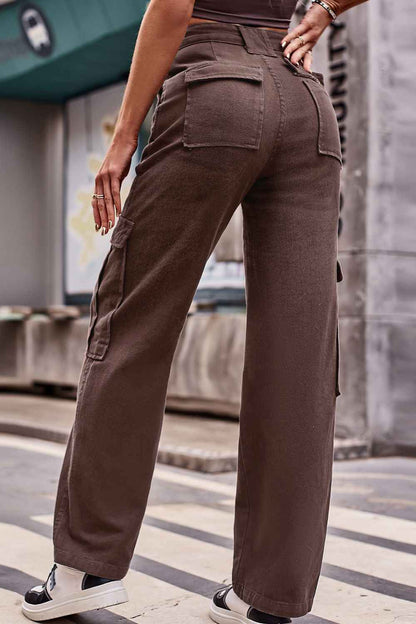 Buttoned High Waist Loose Fit Womens Jeans - aurelia-clothing-8955