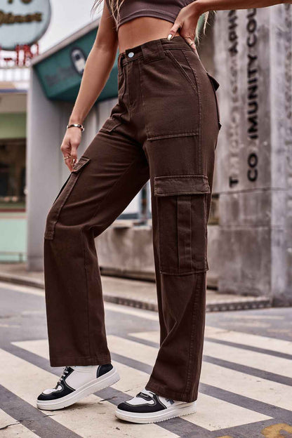 Buttoned High Waist Loose Fit Womens Jeans - aurelia-clothing-8955