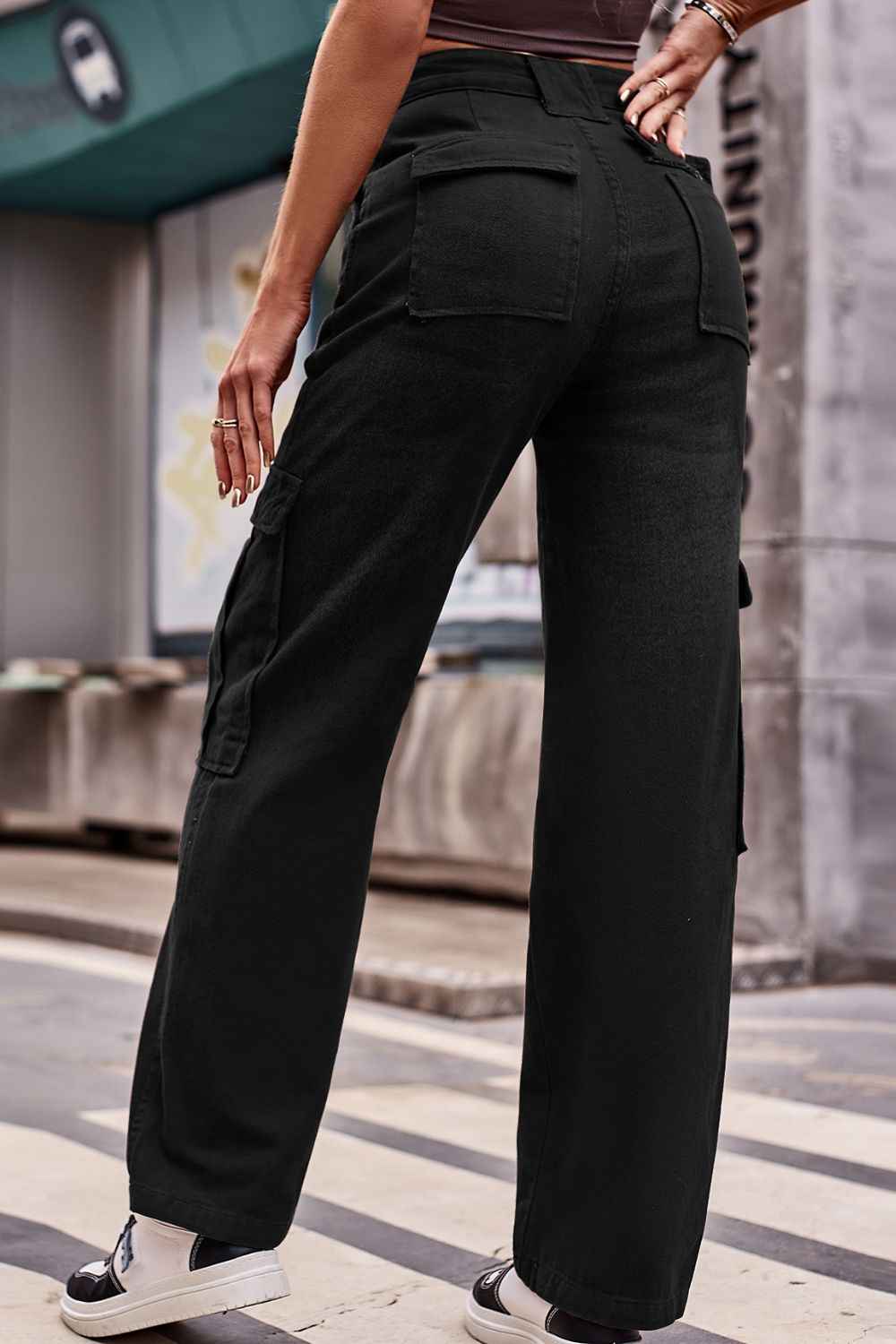 Buttoned High Waist Loose Fit Womens Jeans - aurelia-clothing-8955