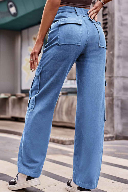Buttoned High Waist Loose Fit Womens Jeans - aurelia-clothing-8955
