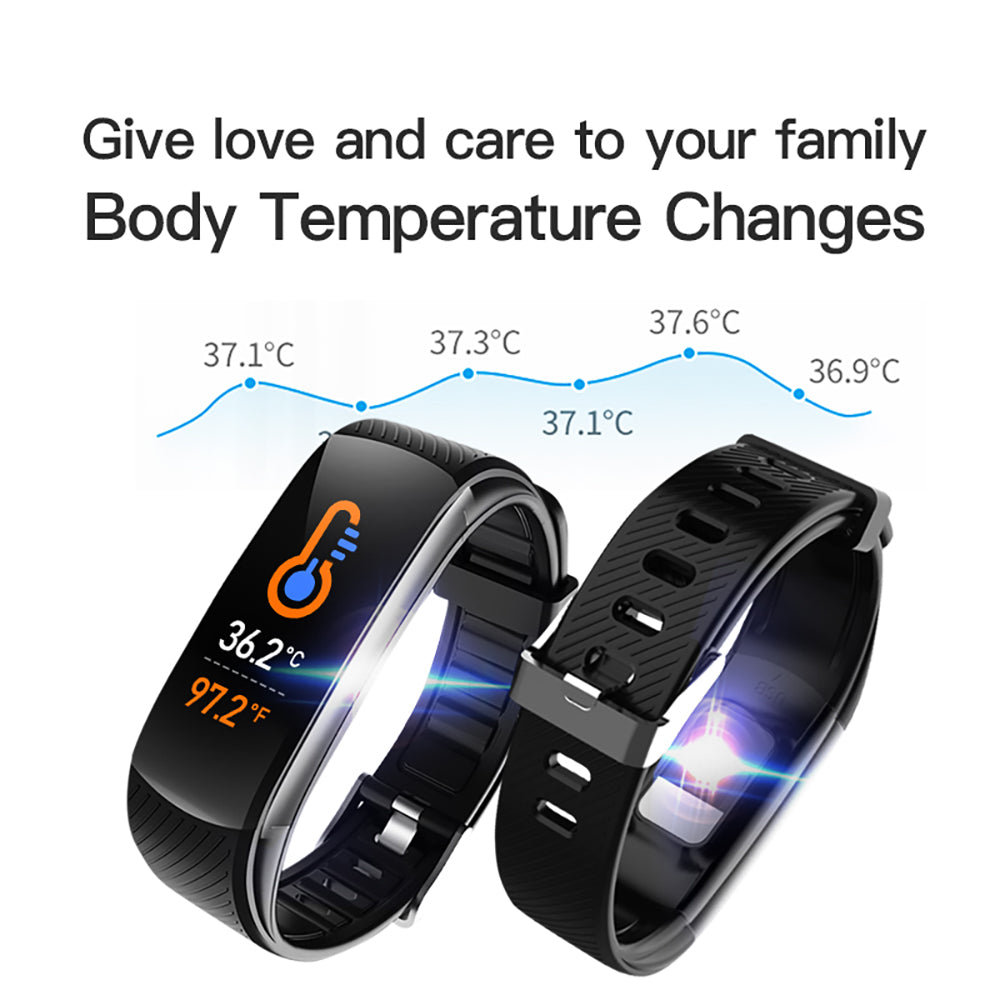 C6T Temperature Measurement Smart Bracelet Blood Pressure Heart Rate Meter Pedometer Watch Sports Bracelet - Free Shipping - aurelia-clothing-8955