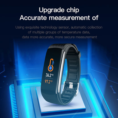C6T Temperature Measurement Smart Bracelet Blood Pressure Heart Rate Meter Pedometer Watch Sports Bracelet - Free Shipping - aurelia-clothing-8955
