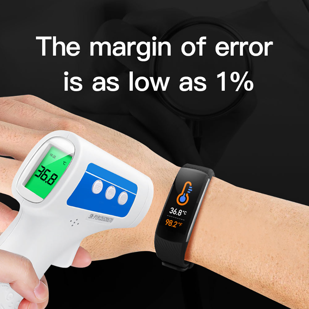 C6T Temperature Measurement Smart Bracelet Blood Pressure Heart Rate Meter Pedometer Watch Sports Bracelet - Free Shipping - aurelia-clothing-8955