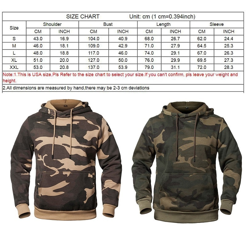 Camouflage Hoodies MenFashion Sweatshirt Male Camo Hoody Hip Autumn Winter Military Hoodie Mens Clothing - Free Shipping - aurelia-clothing-8955