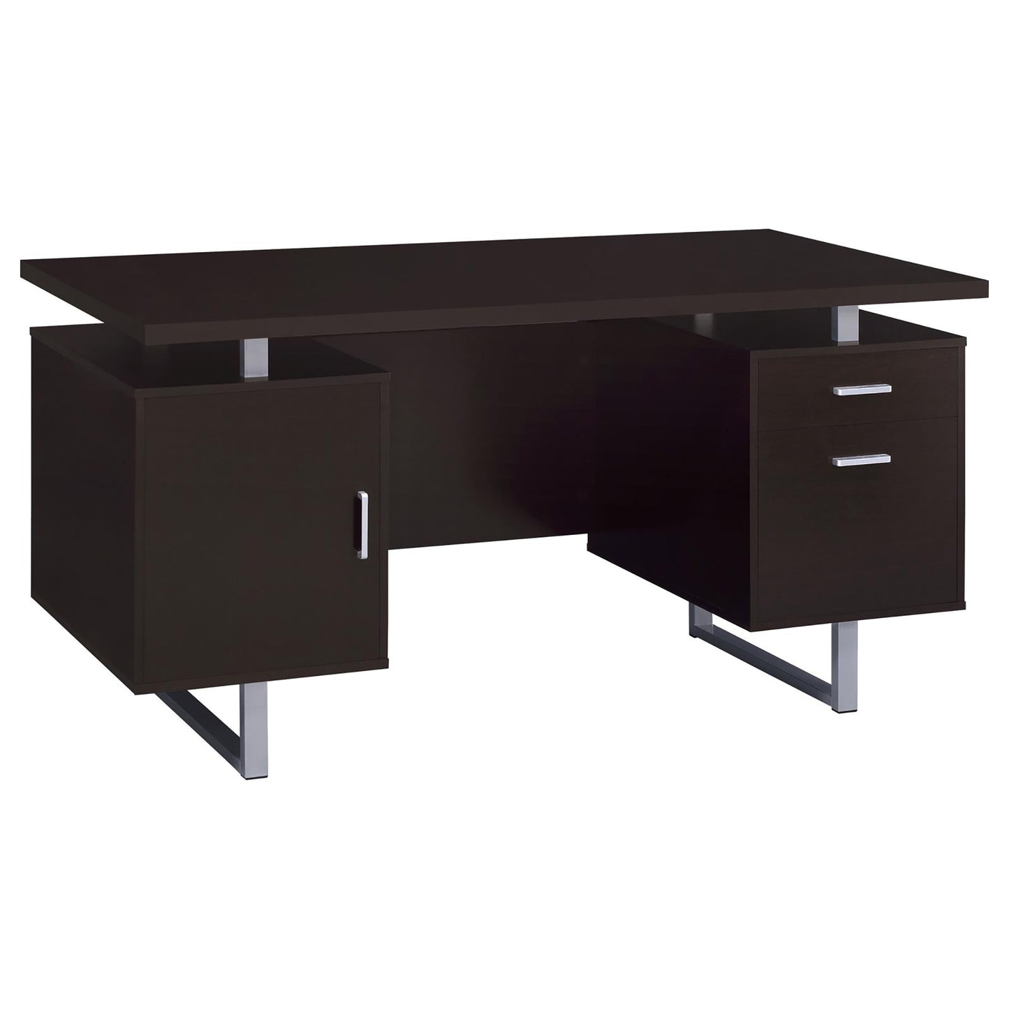 Cappuccino 2-drawer Floating Top Office Desk - Free Shipping - aurelia-clothing-8955