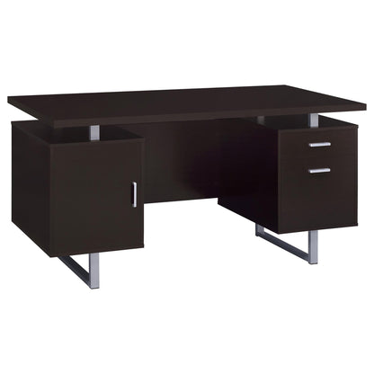 Cappuccino 2-drawer Floating Top Office Desk - Free Shipping - aurelia-clothing-8955