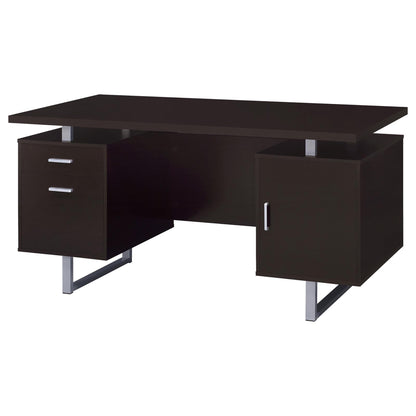 Cappuccino 2-drawer Floating Top Office Desk - Free Shipping - aurelia-clothing-8955
