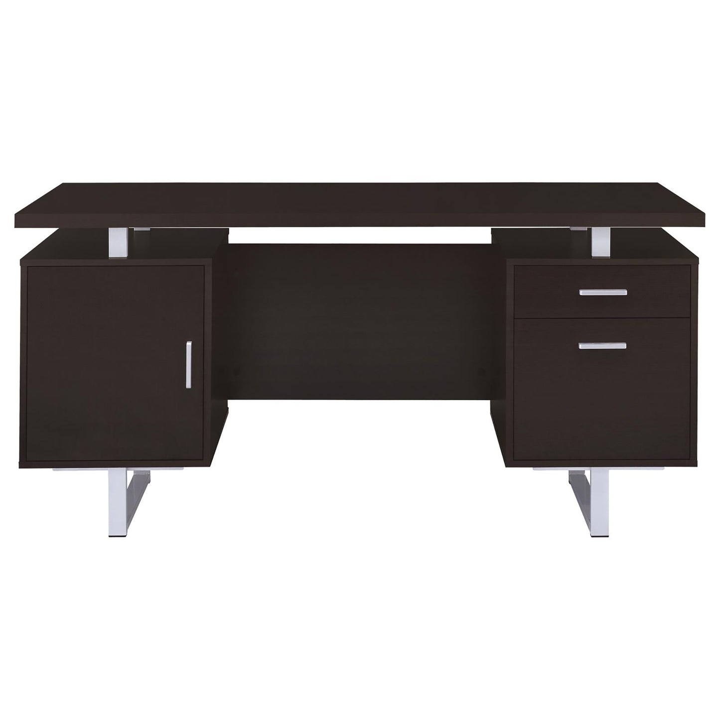 Cappuccino 2-drawer Floating Top Office Desk - Free Shipping - aurelia-clothing-8955