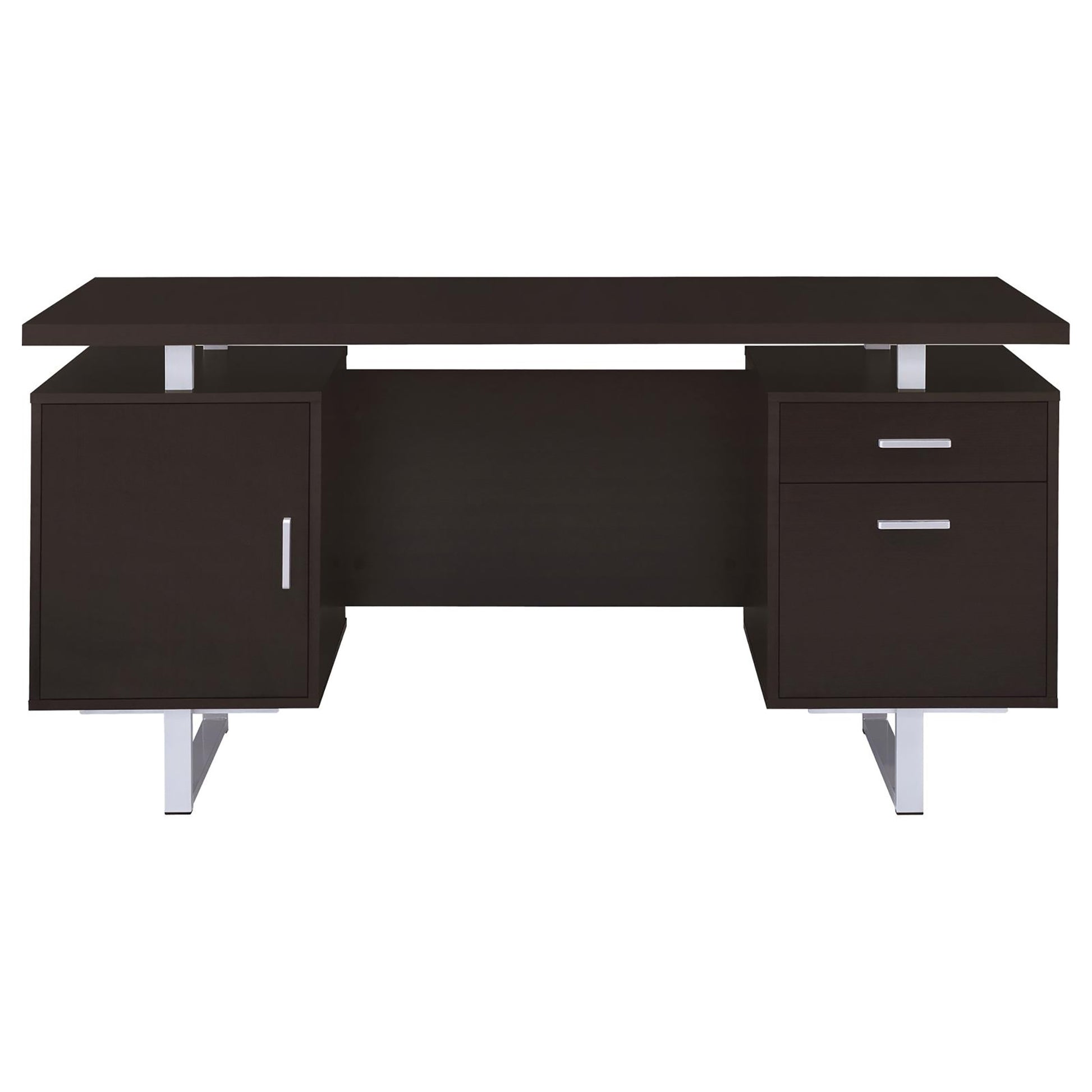 Cappuccino 2-drawer Floating Top Office Desk - Free Shipping - aurelia-clothing-8955