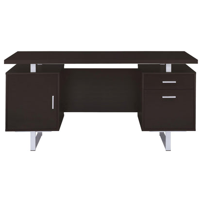 Cappuccino 2-drawer Floating Top Office Desk - Free Shipping - aurelia-clothing-8955